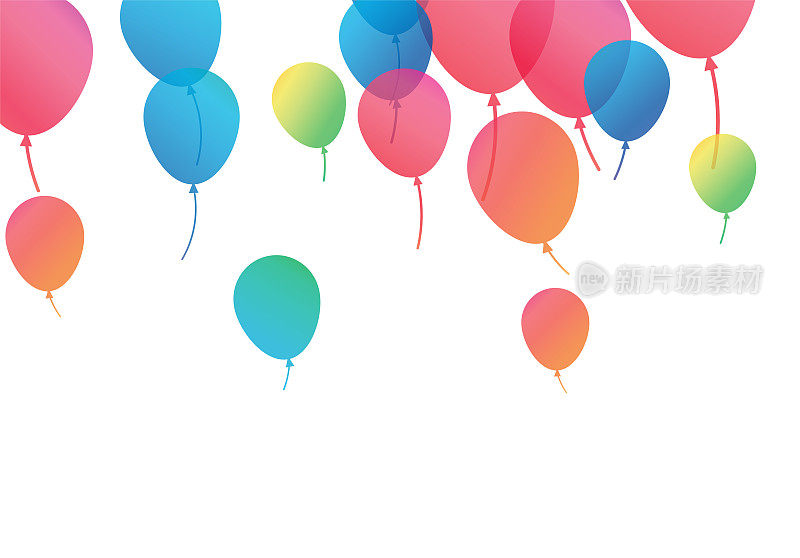 五彩纸屑背景与Party popers和气球隔离。节日矢量插图。祝你生日快乐